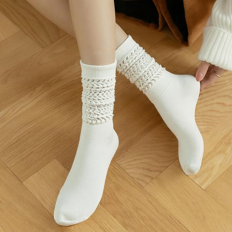 WILLBASIC 6 Pairs Slouch Socks for Women, Soft Extra Long Thick High Slouch Slouchy Sock for Women Mothers Gifts - Image 2